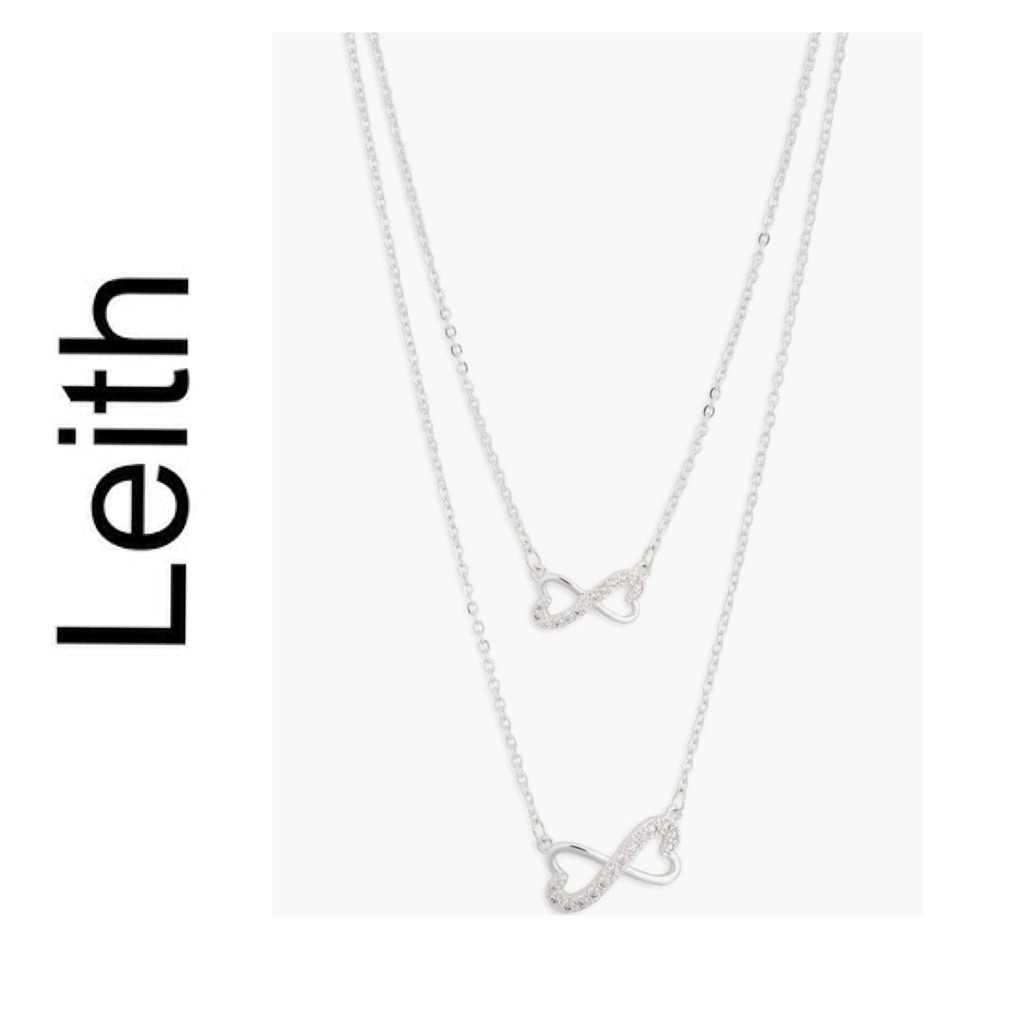 Leith 2-Pack Cz Infinity Pendant Necklace